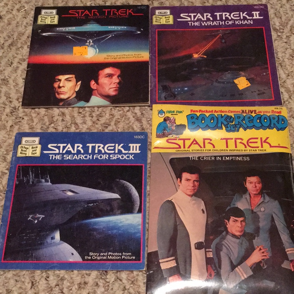 Vintage set of four children’s books about Star Trek